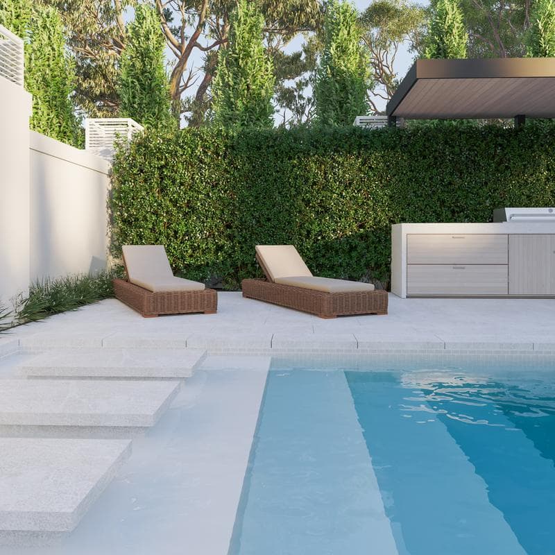 Aquabella Beachfront Palisades 1x2 Porcelain Mosaic 12"x12" Pool Tile - Image 5
