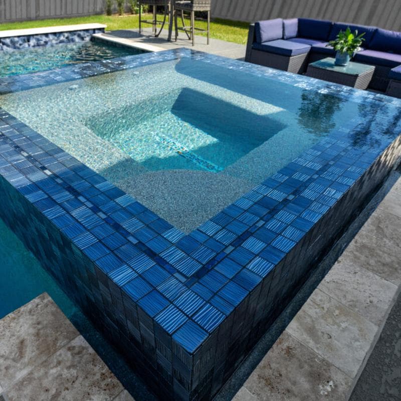 Aquabella Agate Jasper 1x2 Porcelain Mosaic 12"x12" Pool Tile - Image 14