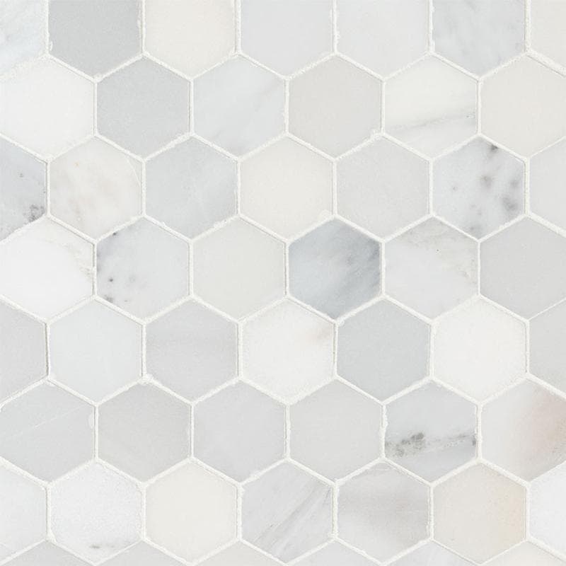 MSI Arabescato Carrara 2" Hexagon Honed - Image 1