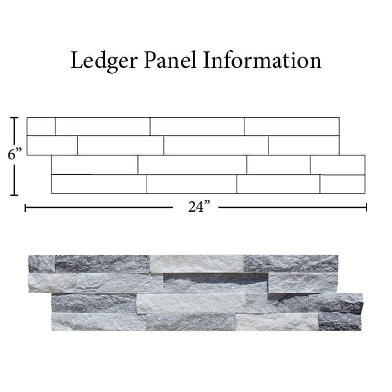 Cloudy Grey Split Face 6x24 Ledger Panel Flats - Image 2