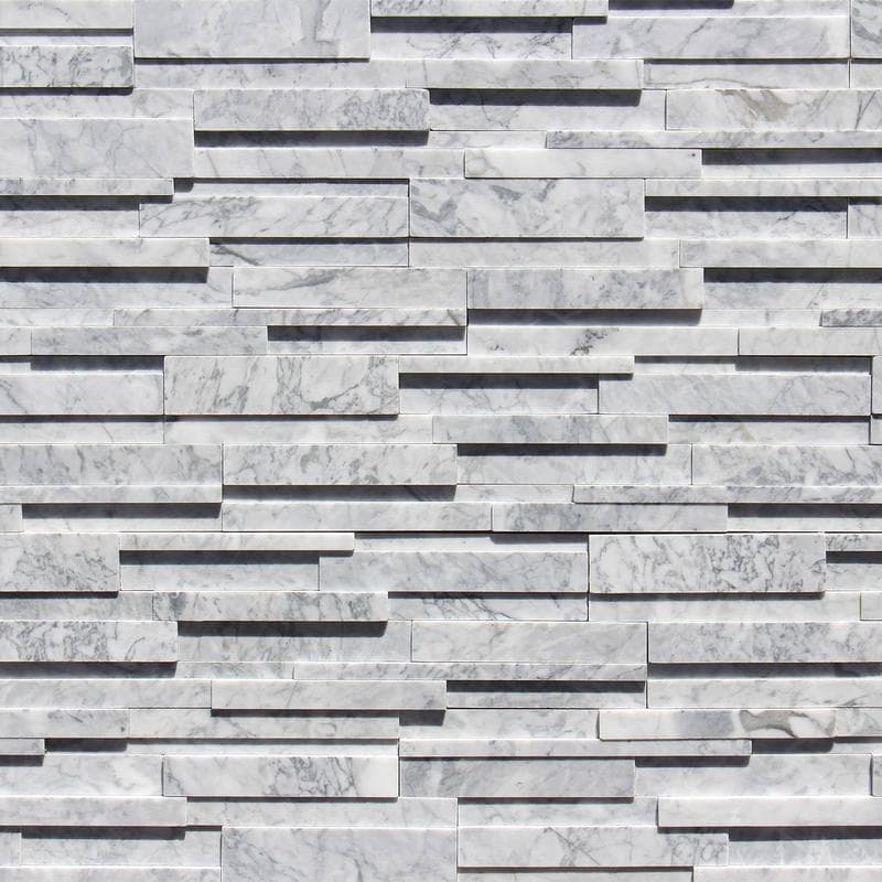 Carrara White Split Face 6x24 Ledger Panel Flats - Image 4
