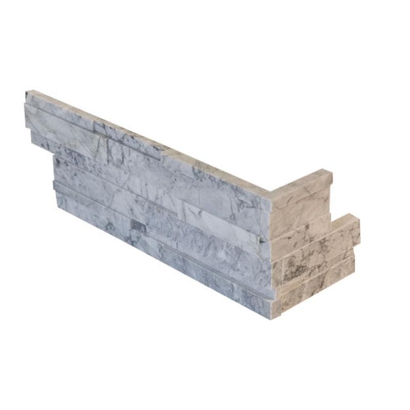 Carrara White Split Face 6x24 Ledger Panel Flats - Image 1
