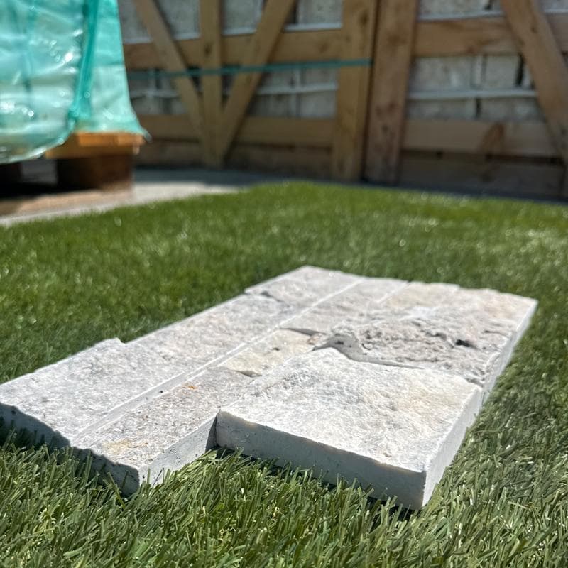 Silver Travertine Split Face 6x24 Ledger Panel Flats - Image 5