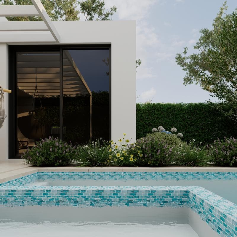 Aquabella Manhattan Broadway 1x2 Glass Mosaic 12"x12" Pool Tile - Image 5