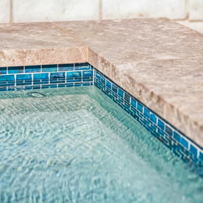 Aquabella Agate Larimar 1x2 Porcelain Mosaic 12"x12" Pool Tile - Image 2