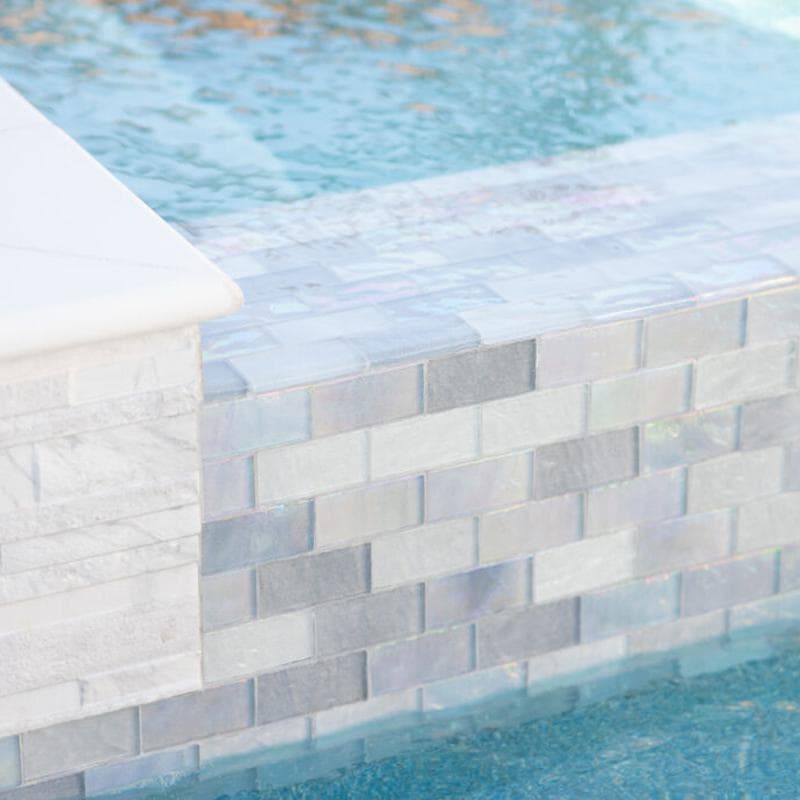 Aquabella Lunar Gibbous 2x4 Glass Mosaic 12"x12" Pool Tile - Image 14