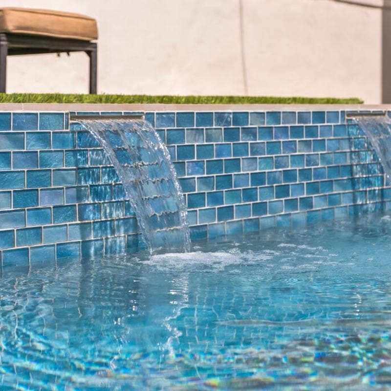 Aquabella Lunar Crescent 2x4 Glass Mosaic 12"x12" Pool Tile - Image 5