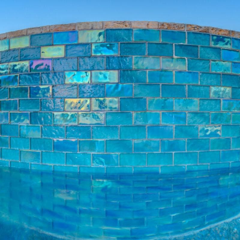 Aquabella Lunar Crescent 2x4 Glass Mosaic 12"x12" Pool Tile - Image 11