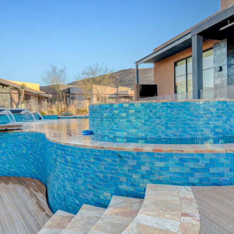 Aquabella Lunar Crescent 2x4 Glass Mosaic 12"x12" Pool Tile - Image 16