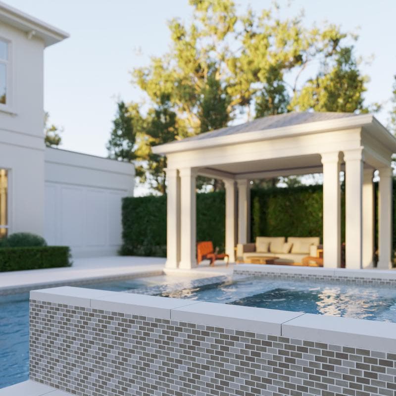 Aquabella Beachfront Laguna 1x2 Porcelain Mosaic 12"x12" Pool Tile - Image 4