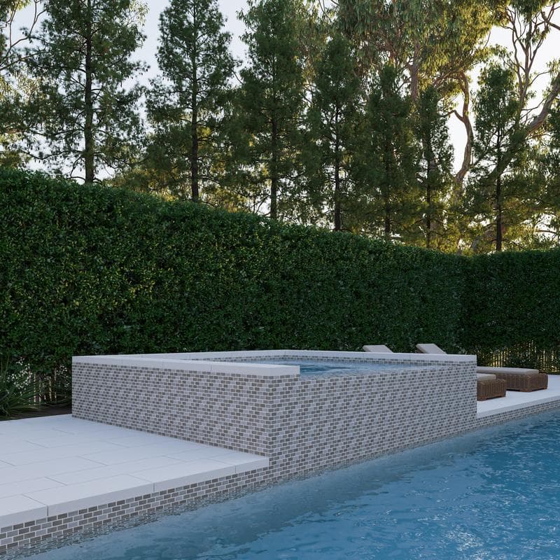 Aquabella Beachfront Laguna 1x2 Porcelain Mosaic 12"x12" Pool Tile - Image 3