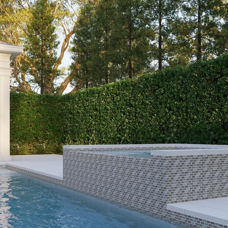Aquabella Beachfront Laguna 1x2 Porcelain Mosaic 12"x12" Pool Tile - Image 7